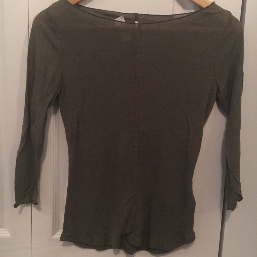 Urban Outfitters Army Green 3/4 Sleeve Top